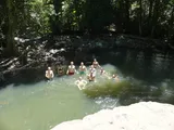 Quick bath in the creek to cool off